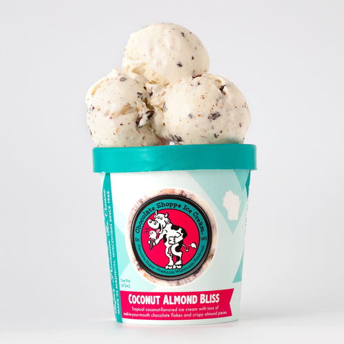 Dip your spoon into a pint of vacation. creamy, balanced, coconut ice cream with waves of bittersweet chocolate, and sprinkles of salty, toasted almonds.