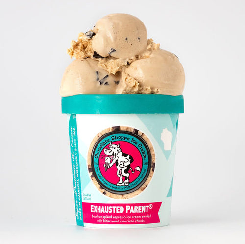  Creamy ice cream steeped with real, Colombian coffee and infused with notes of bourbon. Churned and loaded with hunks of bittersweet chocolate.